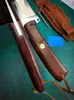 1pcs utomhus överlevnad rak kniv n690 satin blad full tang rosewood handtag fasta blad knivar med lädermantel och detaljhandel bo