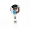 Medical Key Rings Multi-style Black Nurse Felt ID Holder For Name Accessories Badge Reel With Alligator Clip295P