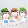 Creative Cartoon Girl Boy Flowerpot Wreath Girl Planter Pot Lovers Resin Flower Pot Valentine's Day Wedding Home Decora T9i001009