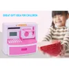 Electronic Piggy Bank ATM Mini Password Money Box Deposit Banknote Cash Coins Saving Box Calculator Alarm Clock Kids Gift LJ201212245B