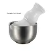 Men's Silver Stainless Steel Shaving Bowl Barber Beard Razor Cup Male Face Cleaning Soap Mug Tool Set