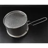 304 stainless steel hot Frying Fried Basket Frying Pan Filter Food Colander Oil Leak Cocoa Sieve Mesh noodle Dumplings Strainer T200227