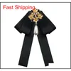 Wholesale Bow Tie Vintage Cameo Lady Head Diamod Ribbon Tassel Brooch Chic Girls Elegant Costume J qylriH dhseller2010