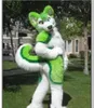 Пользовательские Green Husky Fursuit собака лиса талисмана костюм костюм животных Хэллоуин рождественский день рождения полное тело реквизит костюмец