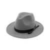 Ull trilby hatt kände panama fedora jazz sun strand stil med svart läder band för man kvinnor gambler fedoras lock