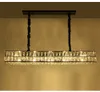 Rectangle crystal chandelier lighting black lustre design led chandeliers for living room kitchen island hanging lamps