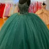 スパークグリッターQuinceaneraドレススパゲッティストラップボールガウンウエディングガウンvestidos de 15AñosカスタムメイドのPageantドレス