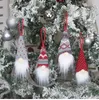 Decoração de Natal feita à mão Gnome sueco Tomte Santa Nisse nórdica Plush Elf Toy Árvore de Natal Decorações de Natal