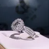 Hollow Flower Sona Diamond Ring 925 Sterling Silver Engagement Wedding Band Rings for Women6831367