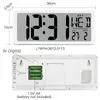TXL Square Wall Clock Series, 13.8" Large Digital Jumbo Alarm Clock, LCD Display, multi-functional upscale office decor desk Y200109