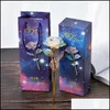 24K Gold Foil Rose Flower Led Luminous Galaxy Mothers Day Valentines Gift Fashion Box Dec580 Drop Delivery 2021 Decorative Flowers Wreaths