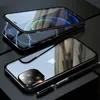 Lens Protection Tempered Glass Magnetic Adsorption Phone Cases for Iphone 12 Pro Max 13 11 XS XR X 8 7 6 6S Plus Shockproof Flip Covers