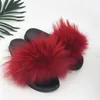 Real Fur Slipper Fluffy Sliders Comfort With Feathers Furry Summer Flats Sweet Ladies Shoes Plus Size 3645 Y200423