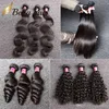 BellaHair® Onverwerkte 8A Braziliaanse Bundels Virgin Hair Extensions Human HairWeave Natuurlijke Kleur Body Recht Losse Golf Krullend