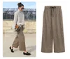 Winter Woolen Pleated Long Pants Women Elastic Waist Loose Pant Female For Autumn Black Wide Khaki