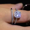 Ringe für Frauen, quadratische Zirkonia-Ringe, versilbert, Eheringe für Paare, Geschenk für Freundin, Modeschmuck