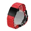 Venta de reloj deportivo de cuarzo para hombre, reloj rojo DZ, reloj helado, esfera grande, cinturón de acero, hebilla plegable 325P