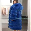 visone finto nuova moda invernale Con cappuccio lunga sezione di spessa pelliccia calda per il tempo libero da donna PL019 201211