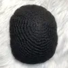 Kostenloser Versand 6mm Afro Kinky Toupe für schwarze Männer und Basketballfans Herrenspitze Perücken Haarstücke Brazilian Virgin Human Hair Rep