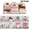 Presente de Natal Bolsas de Santa sacos de lona com cordão Sacos de presente de doces do Natal Bolsas renas impressão saco de armazenamento Decoração de Natal BLSK833
