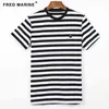 2021 France Serige park striped t shirt for classical design with tie badge new Top tee for big size high quality cottomaterial G1229