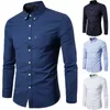 Moda Mens Luxo elegante Camisas Slim Fit Vestido de Manga Longa Tops