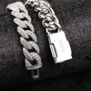 Colares pulseira 18 polegadas 10mm 925 Sterling Silver Setting Iced Out Moissanite Diamante Hip Hop Cuban Link Chain Miami Colar Je247b