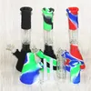 Beaker silicone bongs hookahs Percolators Perc Removable Water Pipes With 14mm glass bowl and downstem