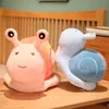 Adorable poupée en peluche d'escargot de dessin animé, jouet Animal doux en peluche rose jaune bleu pour filles et garçons, décoration cadeau pour enfants