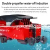 2.4G Speedboat Remote Control Boat Mini High Speed ​​Rowing RC Boats Summer Water Boy Waterproof Model Aircraft Toy With Lights