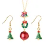 Carino serie di natale serie gioielli set di fiocchi di neve campane ciondola orecchini collana ipoallergenica regali di Natale per le donne ragazze gioielli vacanza