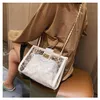 Cosmetic bag designer Shoulder bags women Transparent Diamond Lattice Composite messenger bag lady luxury combination crossbody handbag lock HBP