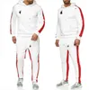 Moda Sweatsuit Tracksuit Hoodie Moletons Preto Branco Outono Inverno Jogger Sporting Suit Mens Sweat Tracksuits Set Plus Size M-2XL MZ28