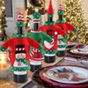 Couvre-bouteille de vin de Noël Santa Claus Snowman Elk Bottle Battle Couvreur avec chapeau Nouvel An Noël pour dîner à la maison décor5105657