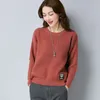 Tigena Autumn Winter Pullover Tröja Kvinnor Autumn Winter Korean O-hals Knickad Jumper Female Yellow Knitwear Clothes 201223