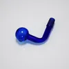 14mm male joint Thick Pyrex Colorful glass oil burner pipes Bent bowl for rig water bubbler bong adapter tobacco nail 30mm big bowls for smoking with 6 colors