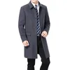 Woolen Winter Cashmere Pea Men Men Overcoat Long Wool Blend Fat Palto Erkek Mont Kaban 201166