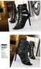 Estilo Romano Mulheres Bombas Cross Straps Heaves Saltos Sexy Stiletto Party Sapatos Hollow Mulheres Sandálias Botas Plus Size 43