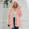 2020 nouveau fourrure chat hiver vêtements femmes dames chaud fausse fourrure manteau veste solide à capuche vêtements d'extérieur