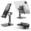 Tre sektioner Fällbar skrivbord Mobiltelefonhållare för iPhone iPad tablett Flexibelt bord Desktop Justerbar Cell Smartphone Stand