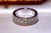 Moda feminina anel de banda pedras brilhantes jóias pavimentar branco topázio cz diamante eternidade anéis senhora moda feminina casamento para amantes1528346