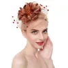 Kvinnor Charmiga hårtillbehör Huvudbonader Party med Clip Headband Wedding Fascinator Hat Flower Bridal Mesh Elegant18650321