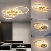 Gold White Modern LED Chandelier Lights For Living Study Room Dimmable Indoor Lamps Parlor Foyer Luminaire