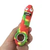 Greedy snake style Colorful Silicone Pipe 6 inches portable Hand glass pipes Mini Tobacco