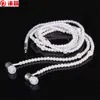 Nouveau rose strass bijoux collier de perles écouteurs avec Microphone écouteurs pour iphone Xiaomi cadeau d'anniversaire 2648142