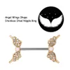 Angel Wings Nipple Bar Ring Barbell Stainless Steel Shield Body Jewelry for Men Women
