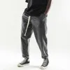 عداء ببطء الرجال فضفاضة صالح جيب كودري وزرة عارضة السراويل الصلبة لون sweatpants السراويل 201221