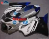 Pour Honda CBR600F4 1999 2000 CBR600 F4 99 00 CBR 600 600F4 Ensemble de carénages blanc bleu noir (moulage par injection)