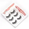 Magnetic False Eyelashes with Liquid Eyeliner and Tweezer 3 Pairs Set Reusable Eyelash