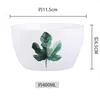 Plante verte nordique Bol carré Bol de riz domestique Vaisselle en céramique Vaisselle en porcelaine créative Plat à salade Bol à manger 1pc 201214